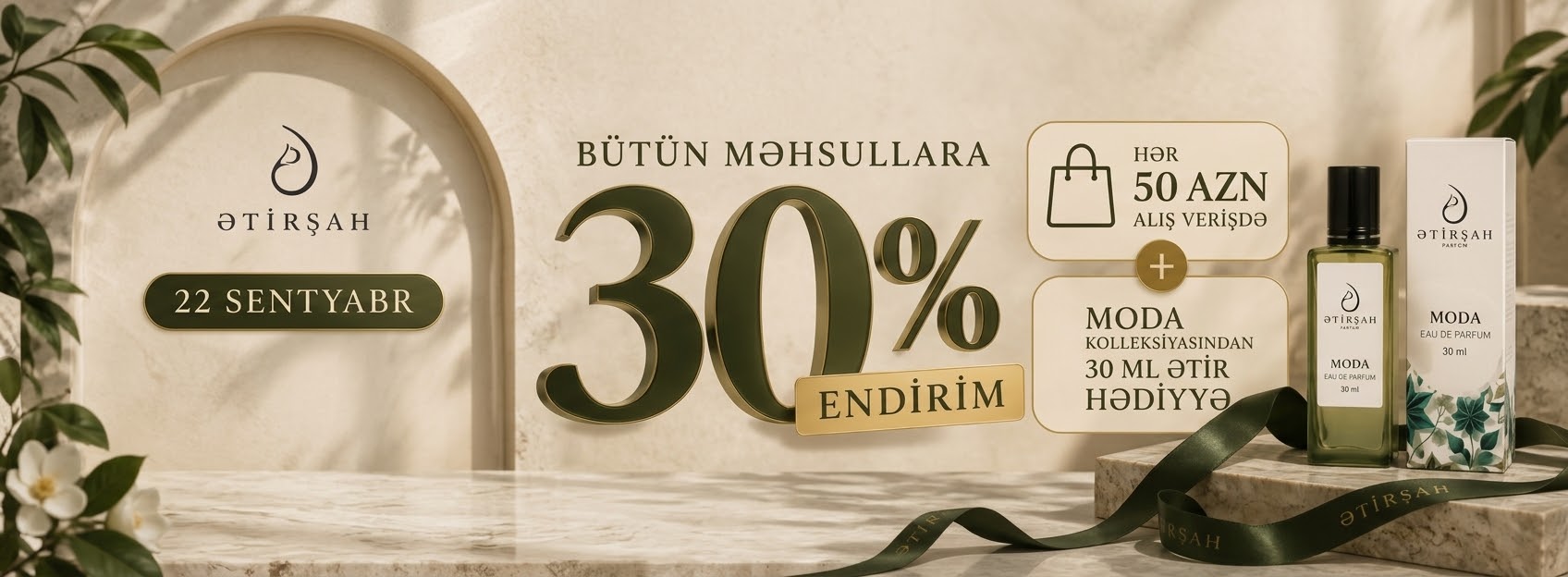 22 Sentyabr tarixində bütün məhsullara 30% endirim!